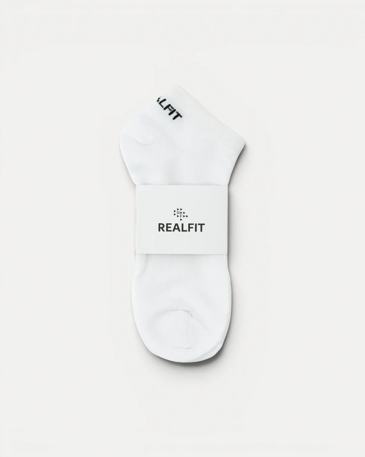 Realfit Ankle Socks in Optic White with retail packaging
