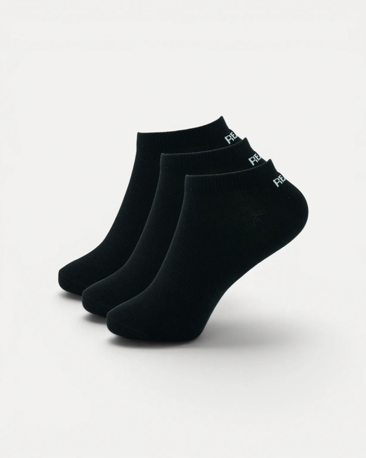 Realfit Ankle Socks 3 Pack in Midnight Black for training and everyday wear