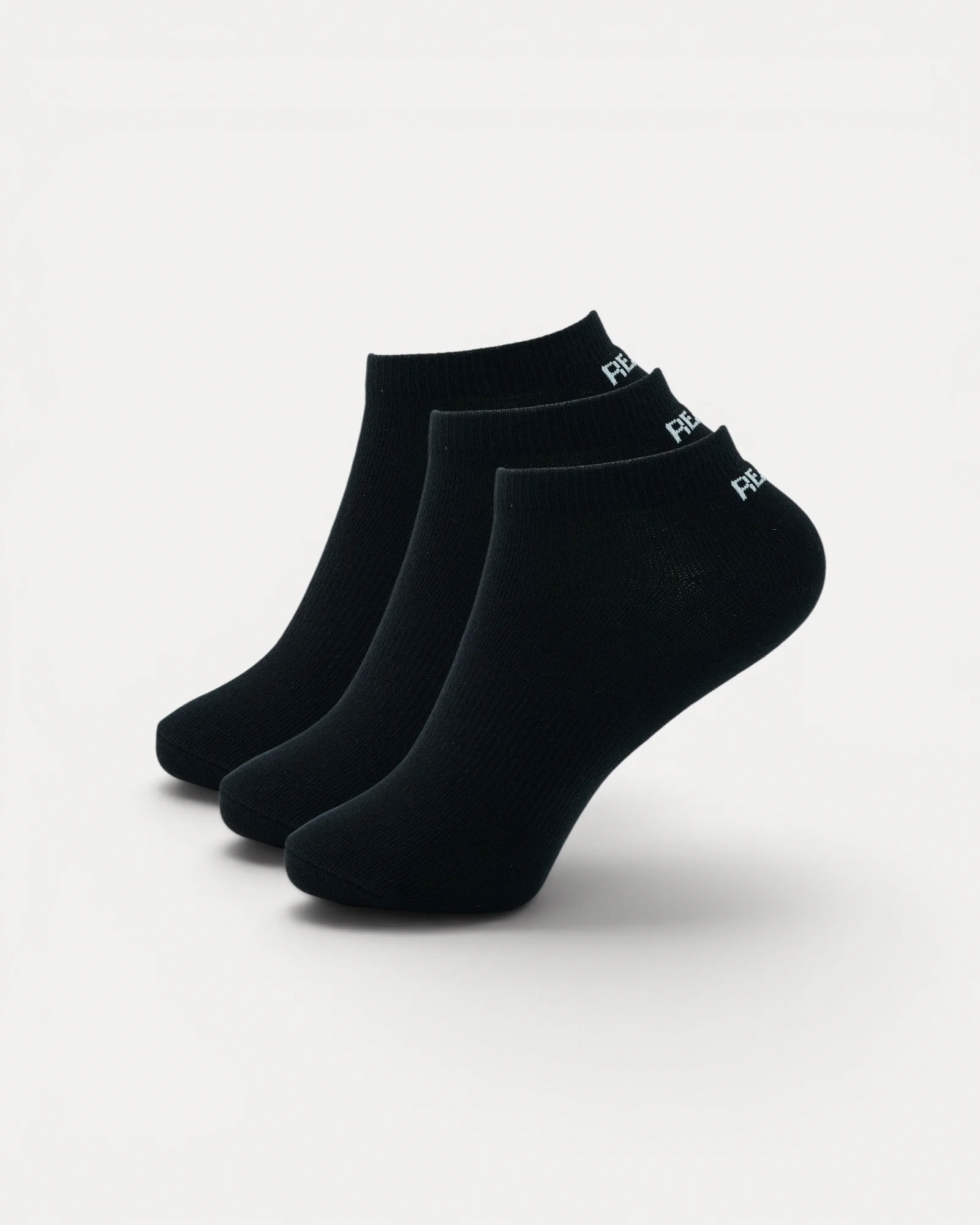 Realfit Ankle Socks 3 Pack in Midnight Black for training and everyday wear