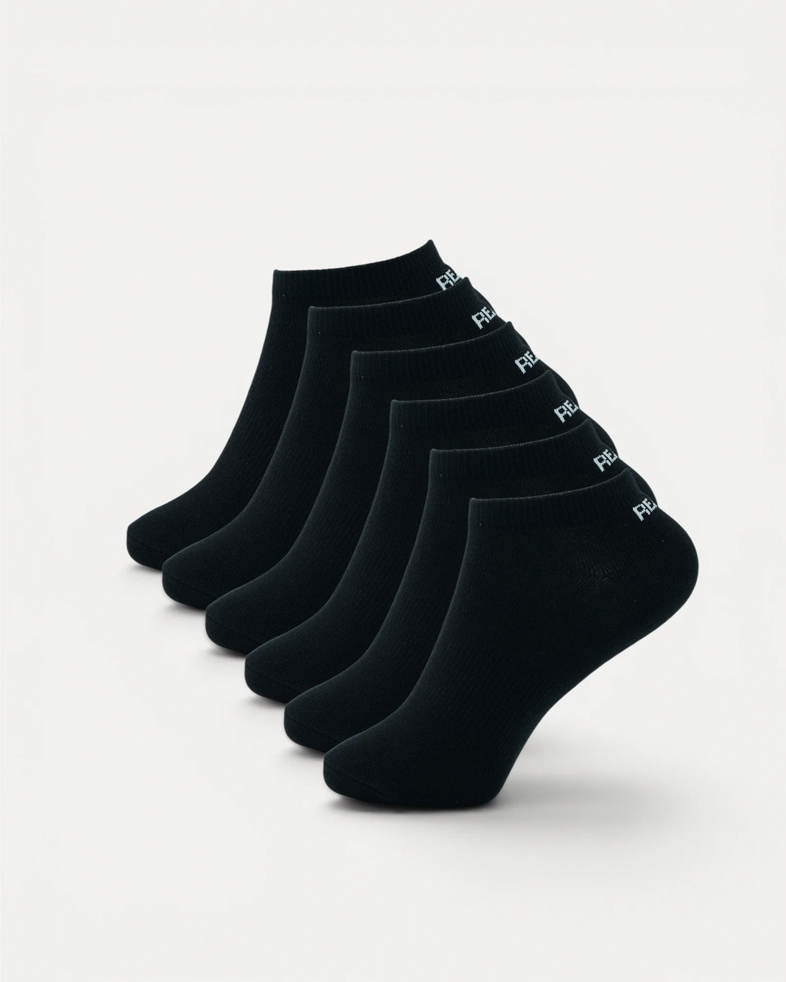 Realfit Ankle Socks 6 Pack in Midnight Black for training and everyday wear