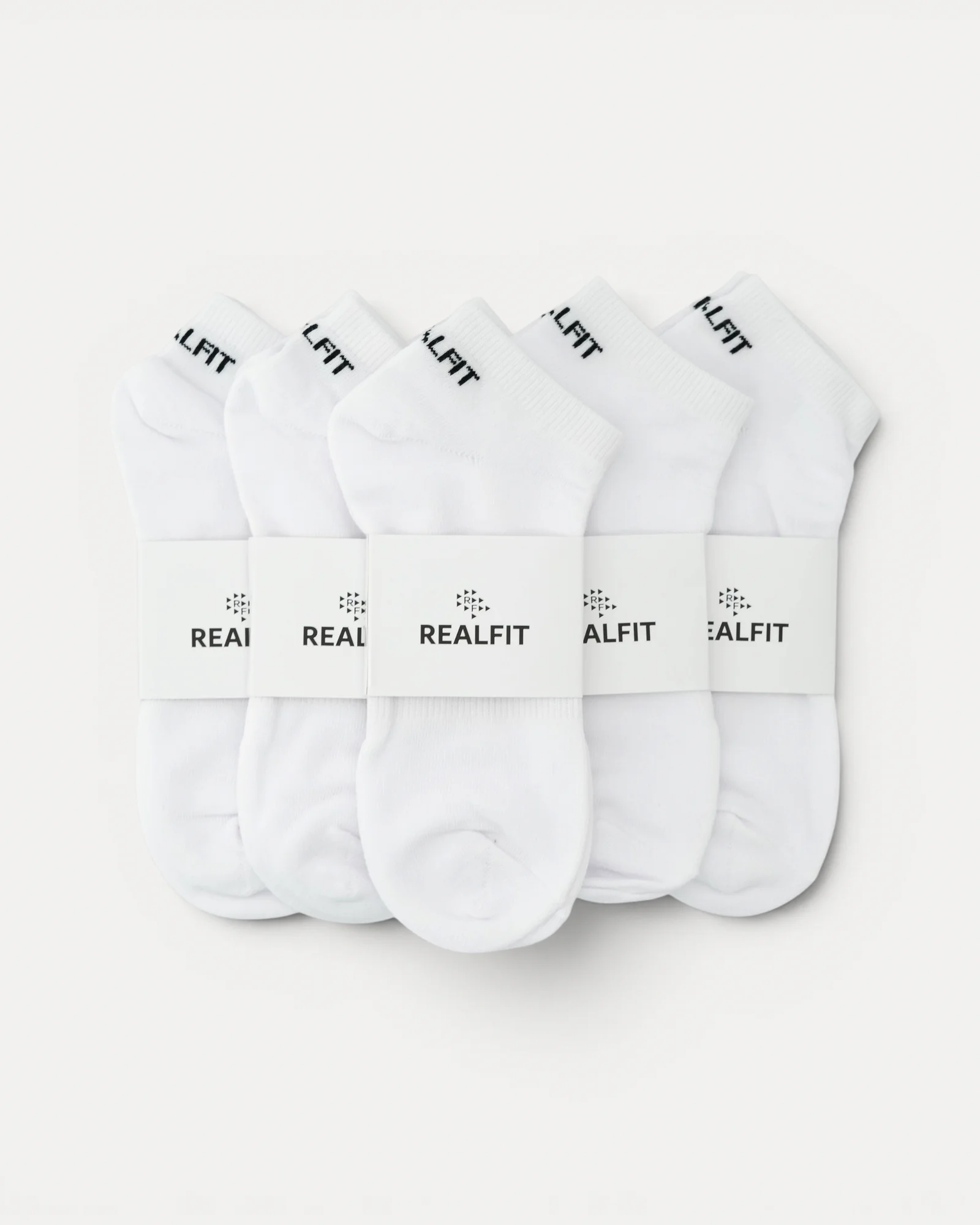 Realfit Ankle Socks 6 Pack in Optic White with retail packaging
