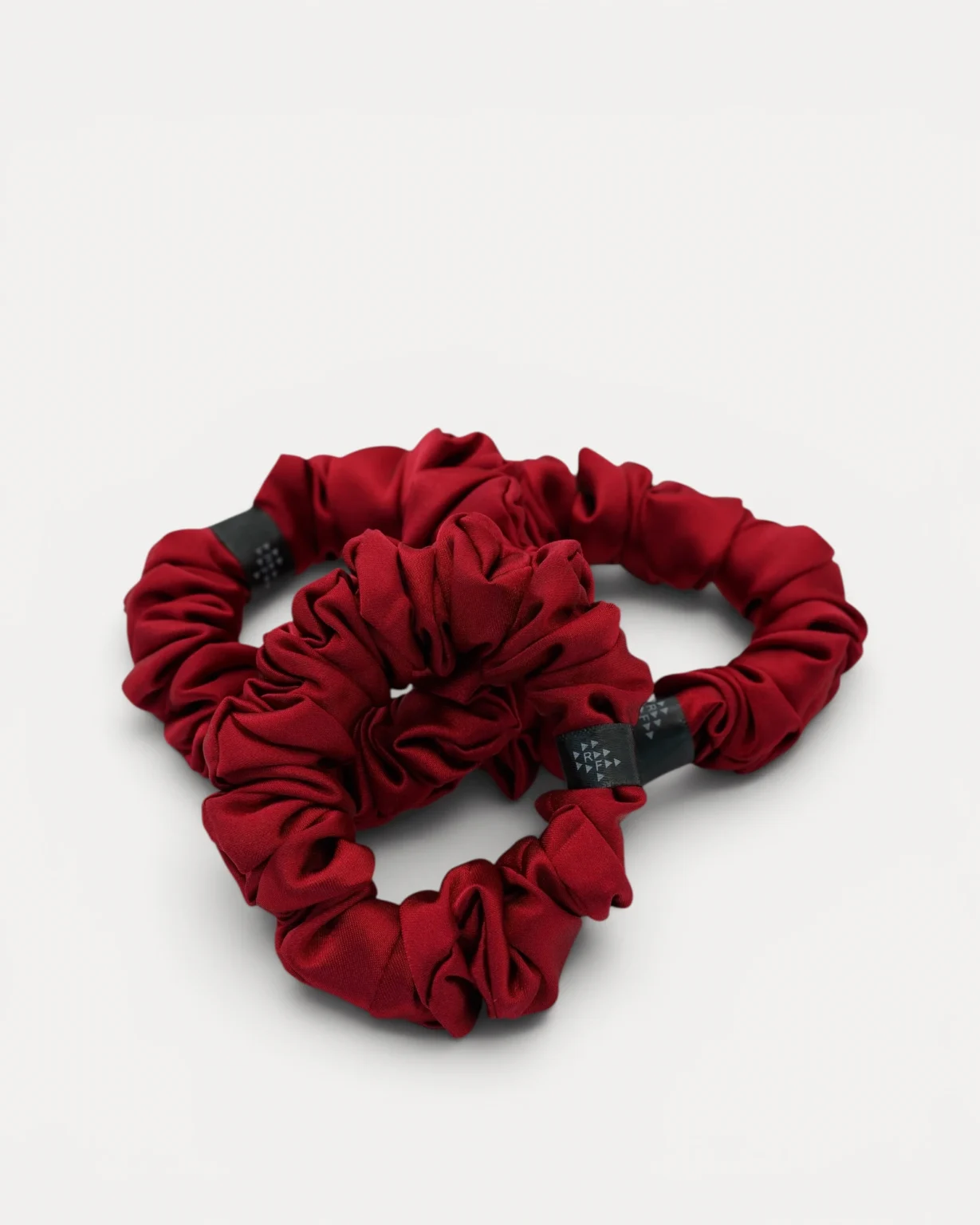 Three Realfit Hair Scrunchies in Crimson