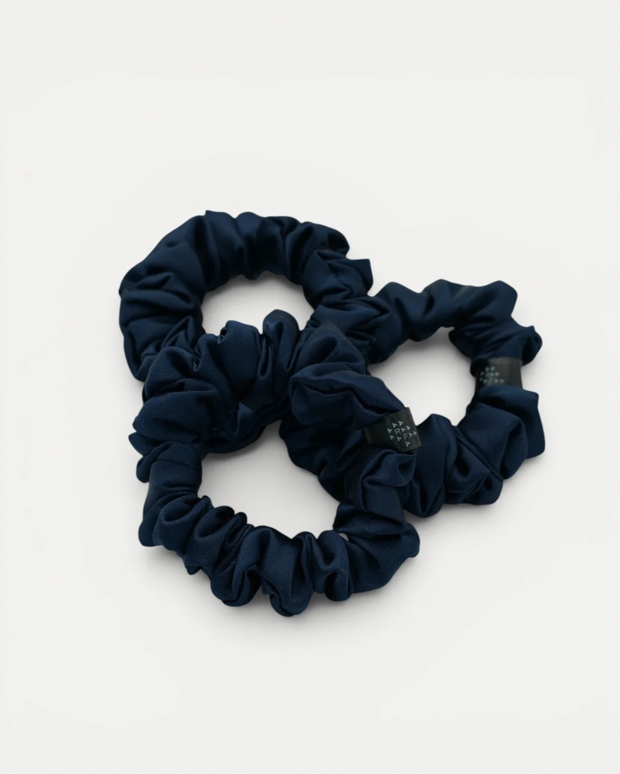 Three Realfit Hair Scrunchies in Midnight Navy
