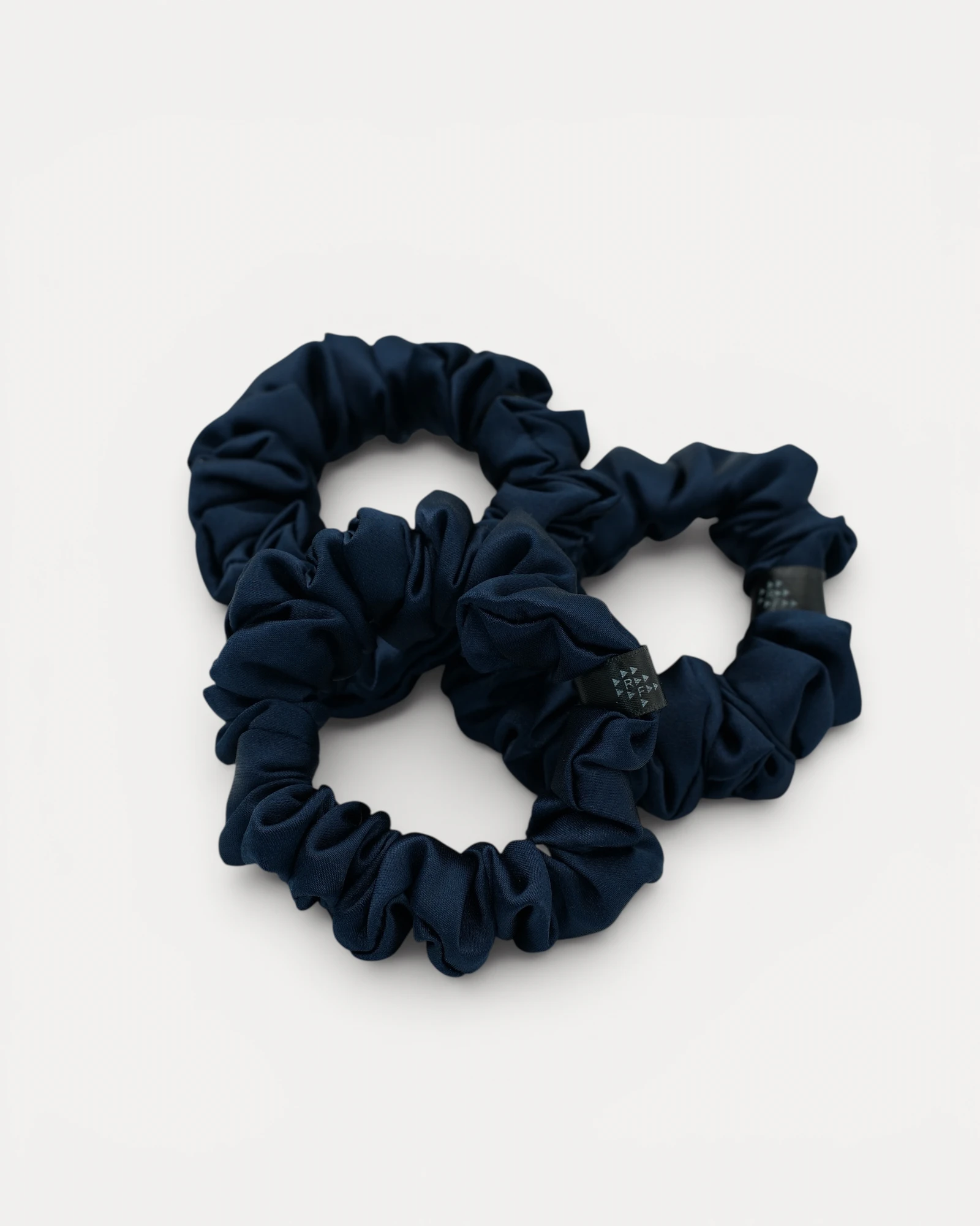 Three Realfit Hair Scrunchies in Midnight Navy