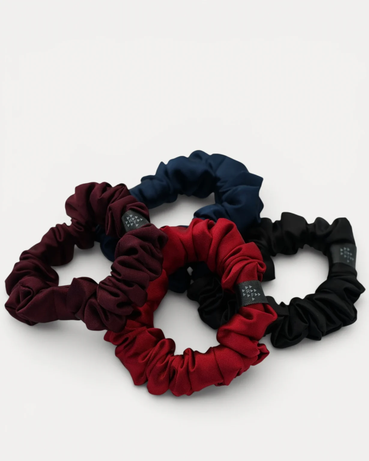 Realfit Hair Scrunchie 4 Pack in Crimson, Mulberry, Midnight Navy and Black