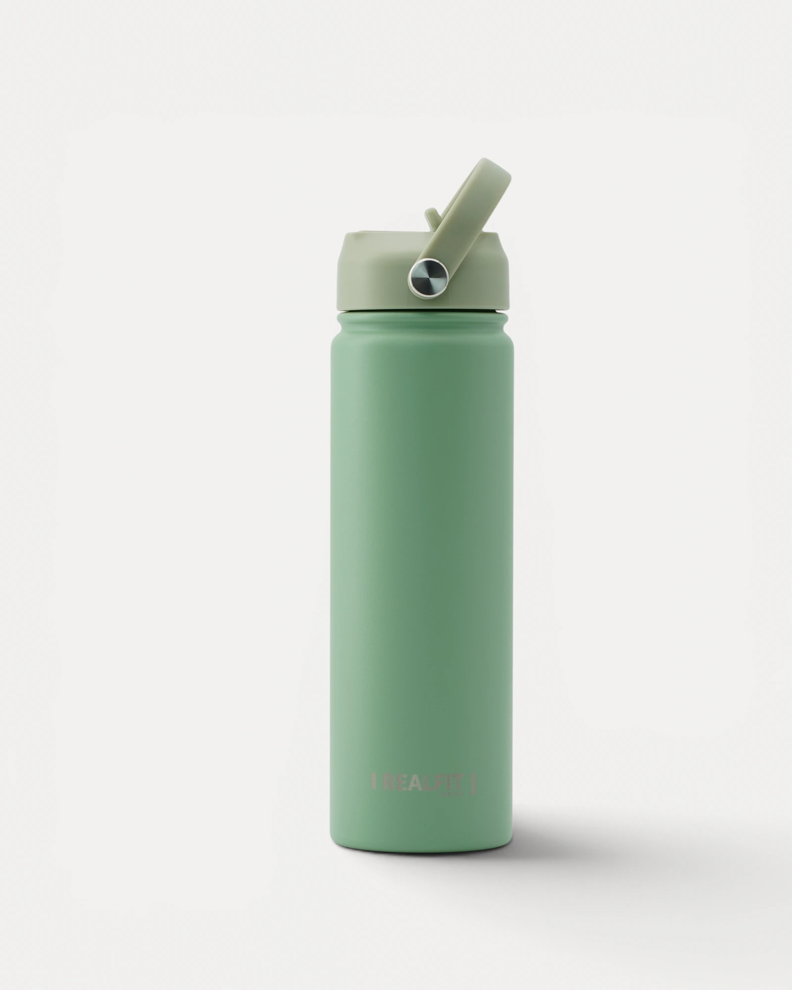 Rear view of Realfit Soft Mint stainless steel water bottle