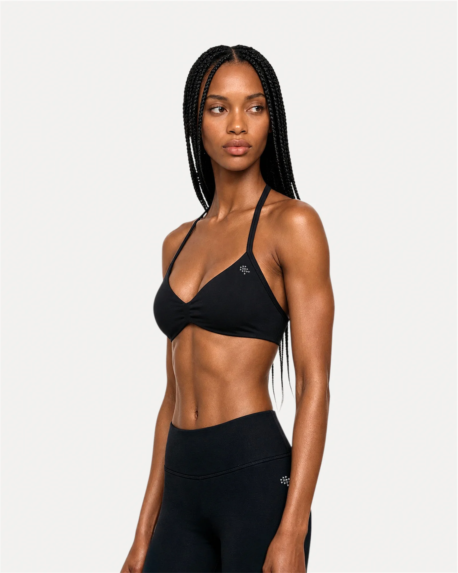 Front view of midnight black Realfit core leggings for women